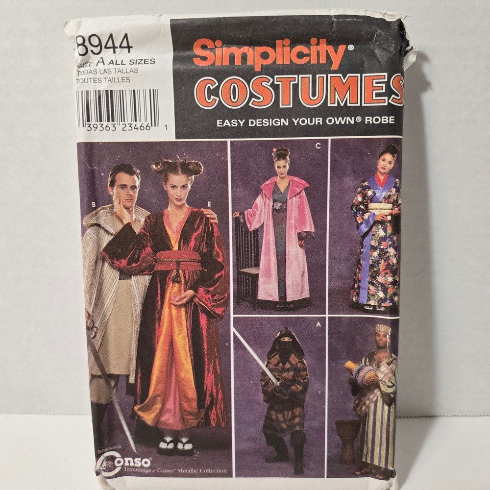 Simplicity Costumes Uncut Sewing Pattern 8944 Robe Star Wars Ninja Jedi‎ Geisha